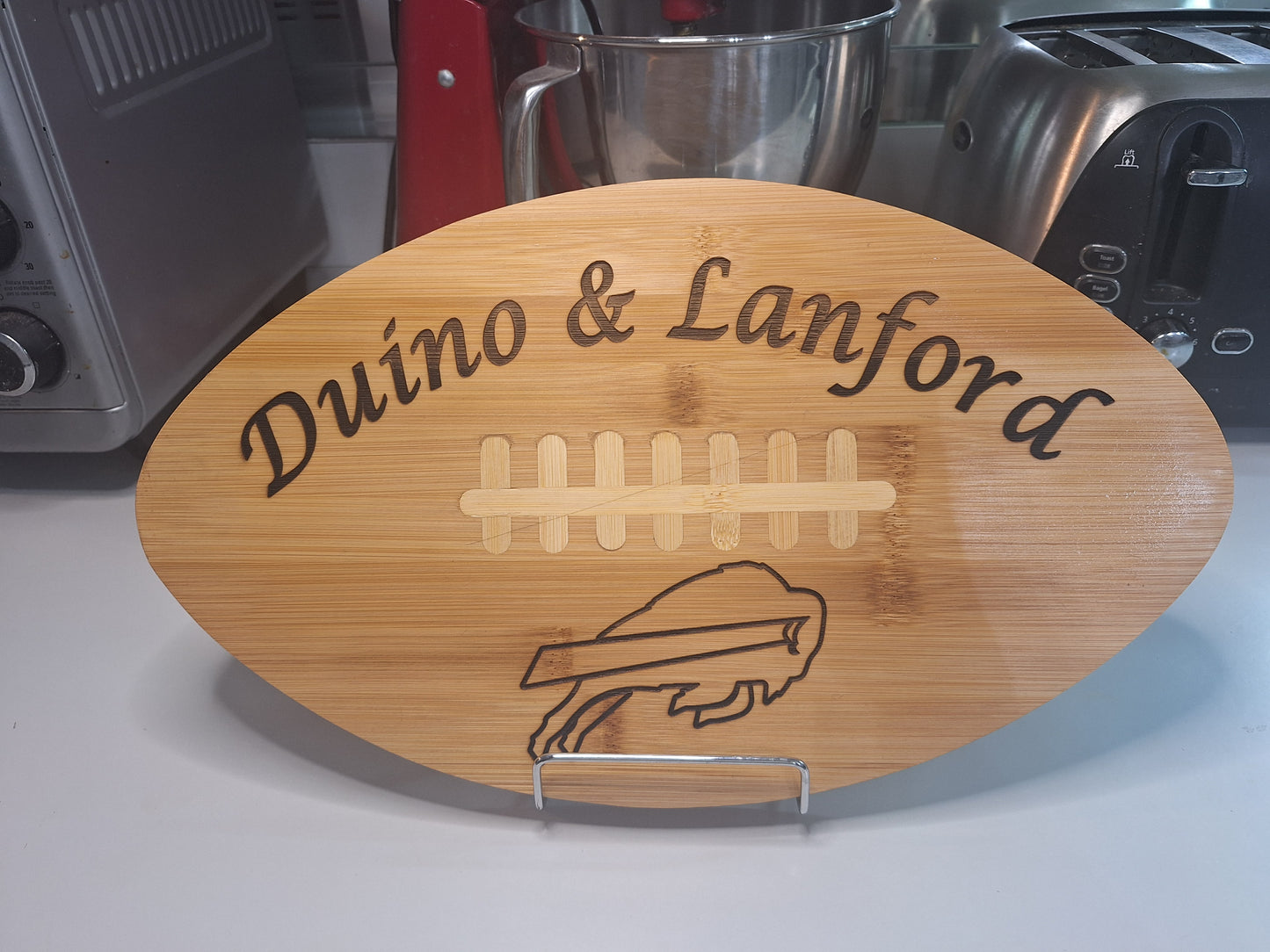 Custom Football shaped Cutting/Charcuterie Board